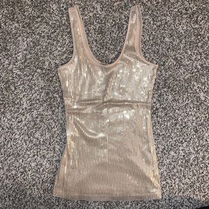 Express gold sequin tank top